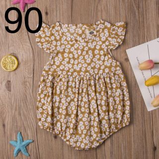 ★新品未使用★ ベビーロンパース 90 女の子(ワンピース)