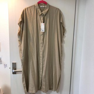 ユニクロ(UNIQLO)のユニクロ リネンブレンド ロングシャツ M(シャツ/ブラウス(半袖/袖なし))