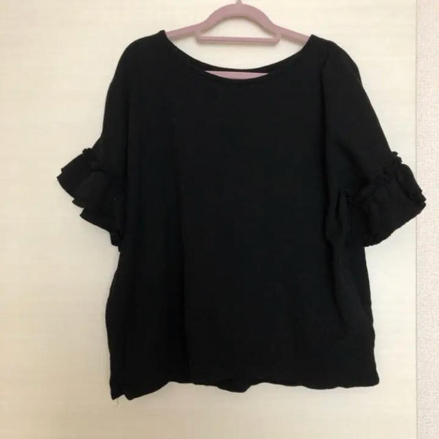 フリル袖 ワッフルＴシャツ レディースのトップス(Tシャツ(半袖/袖なし))の商品写真