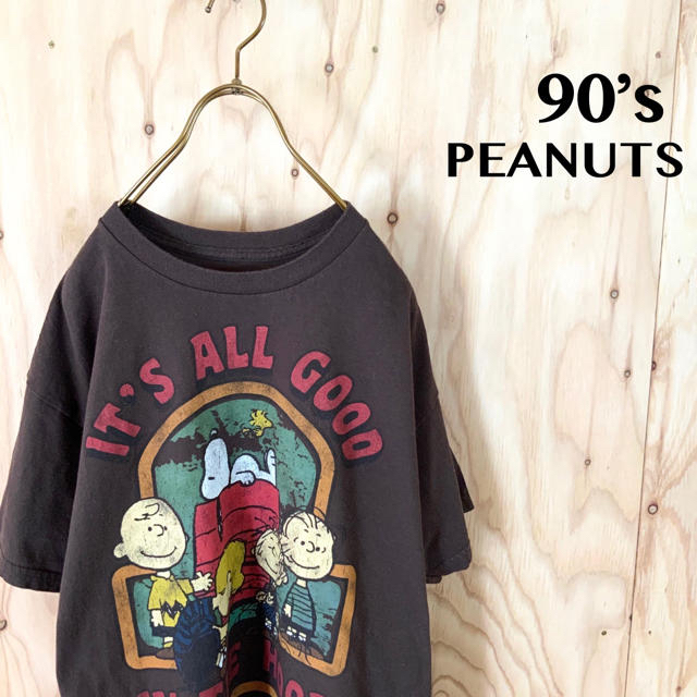 SNOOPY(スヌーピー)の【美品】90‘s PEANUTS スヌーピー 染込みプリント tシャツ BR メンズのトップス(Tシャツ/カットソー(半袖/袖なし))の商品写真