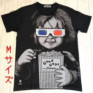 チャッキー チャイルドプレイ ホラー映画 半袖 黒Tシャツ Mサイズ(Tシャツ/カットソー(半袖/袖なし))