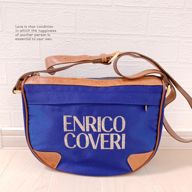 ENRICO COVERI(エンリココベリ)の【ENRICO COVERI】サテンブルーショルダーバッグ 美品 vintage レディースのバッグ(ショルダーバッグ)の商品写真