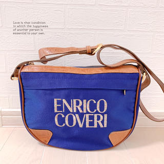 エンリココベリ(ENRICO COVERI)の【ENRICO COVERI】サテンブルーショルダーバッグ 美品 vintage(ショルダーバッグ)