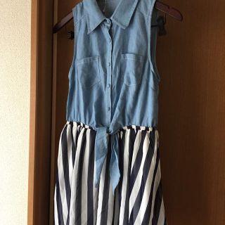 ノースリーブシフォン切り替えワンピース