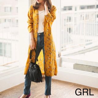 グレイル(GRL)の本日限定‼️GRL 新品 花柄ロングシャツ ガウン ロングカーディガン(カーディガン)