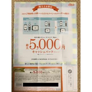 エーユー(au)のau スペシャルクーポン 5,000円キャッシュバック(ショッピング)