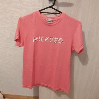 ミルクフェド(MILKFED.)の★milk fed.★ミルクフェド　ロゴT　ピンク　半袖　日本製　XS(Tシャツ(半袖/袖なし))