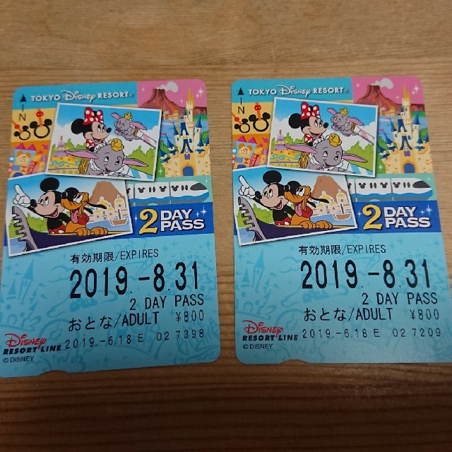 Disney(ディズニー)のディズニーリゾートライン 2DAY PASS チケットの施設利用券(遊園地/テーマパーク)の商品写真