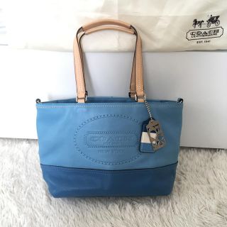 コーチ(COACH)のCOACH コーチ パンチング トートバッグ ハンド ショルダー レザー 春夏(ハンドバッグ)