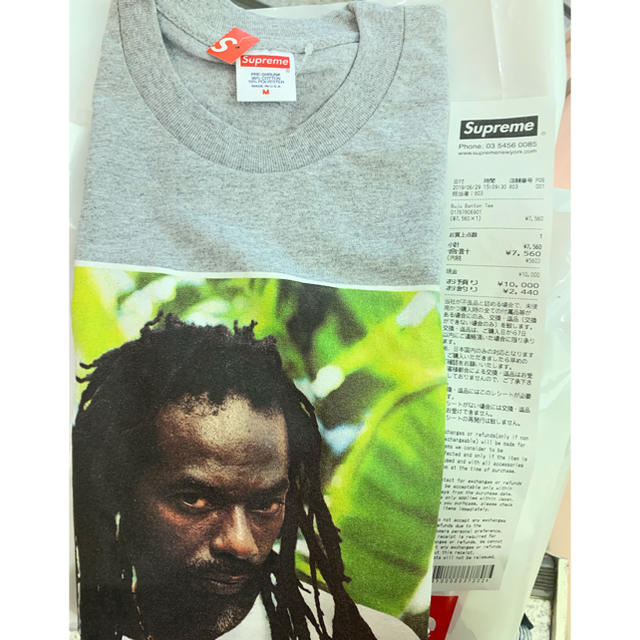 supreme Buju Banton Tee Grey グレー Mサイズ