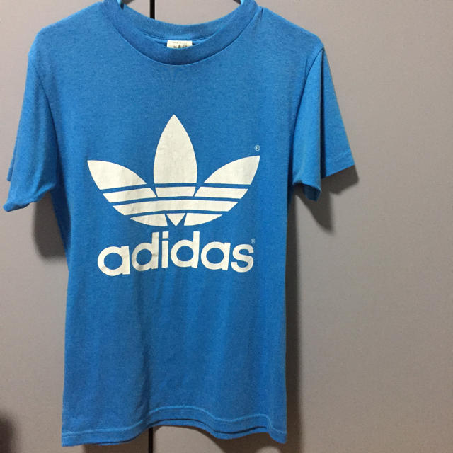 adidas(アディダス)のアディダス ヴィンテージ オールド ブルー L 古着 USA レア ナイキ レディースのトップス(Tシャツ(半袖/袖なし))の商品写真