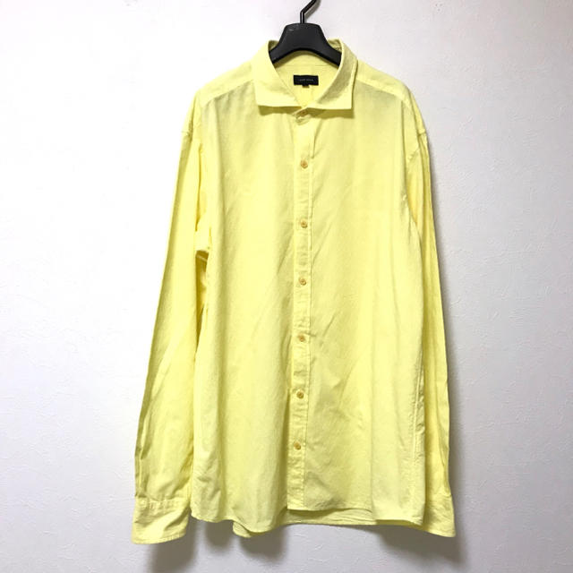 定1.6万 ジョセフオム 織り柄コットン長袖シャツ52イエロー 大きなサイズ メンズのトップス(シャツ)の商品写真