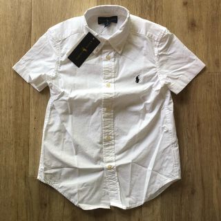 ラルフローレン(Ralph Lauren)のボタンダウン　半袖　白シャツ　オックスフォード シャツ 120(ブラウス)