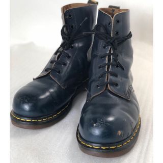 ドクターマーチン(Dr.Martens)のドクターマーチン Dr.martens UK8  8穴 英国製 紺色 スチール(ブーツ)