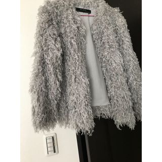 ザラ(ZARA)のZARAラメ入りファーコート(毛皮/ファーコート)