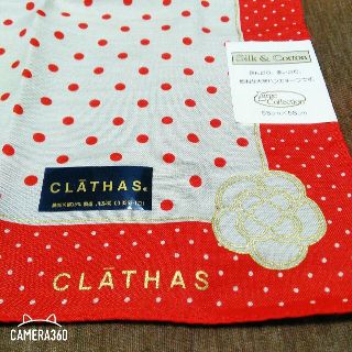 クレイサス(CLATHAS)のハンカチ　大きい　新品　未使用　CLATHAS　クレイサス　赤　水玉　ドット(ハンカチ)