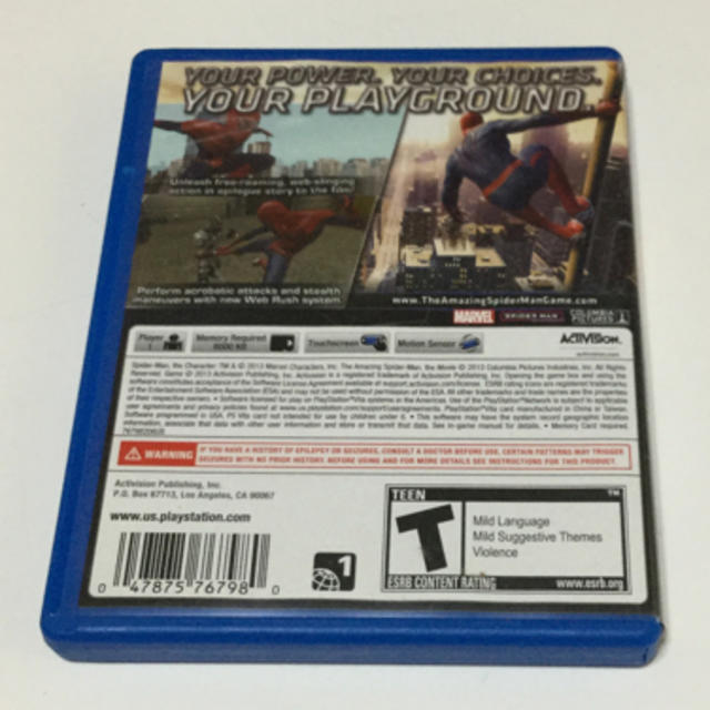 PlayStation Vita(プレイステーションヴィータ)のPS vita The Amazing Spider-Man スパイダーマン エンタメ/ホビーのゲームソフト/ゲーム機本体(携帯用ゲームソフト)の商品写真