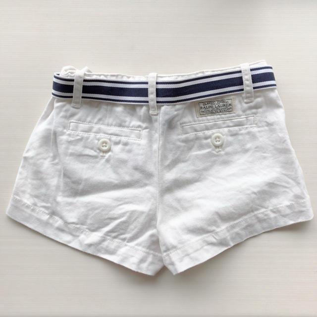 Ralph Lauren(ラルフローレン)の【美品】ラルフローレン ショートチノパンツ 100(3T) ホワイト キッズ/ベビー/マタニティのキッズ服女の子用(90cm~)(パンツ/スパッツ)の商品写真