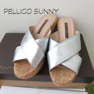 ペリーコ(PELLICO)のPELLICO SUNNY ペリーコ　サニー　レザー　シルバー　サンダル(サンダル)