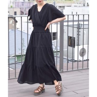 ダブルクローゼット(w closet)のウエストシャーリングティアードワンピース(ロングワンピース/マキシワンピース)