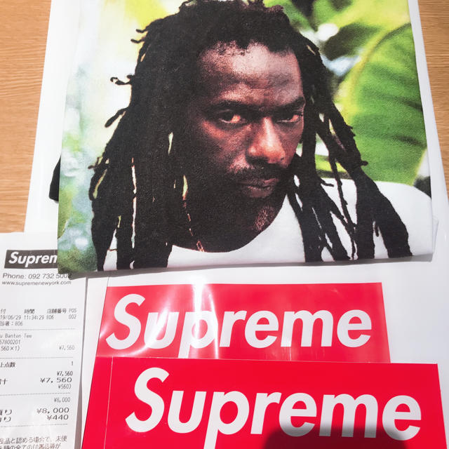 Mカラー19ss Supreme Buju Banton Tee 黒 Mサイズ