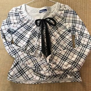 バーバリーブルーレーベル(BURBERRY BLUE LABEL)のバーバリーブルーレーベル☆ チェック柄カットソー サイズ38(カットソー(長袖/七分))