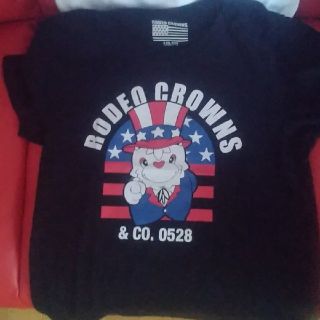 ロデオクラウンズワイドボウル(RODEO CROWNS WIDE BOWL)の美品☆ロデオ☆Tシャツブラック(Tシャツ(半袖/袖なし))