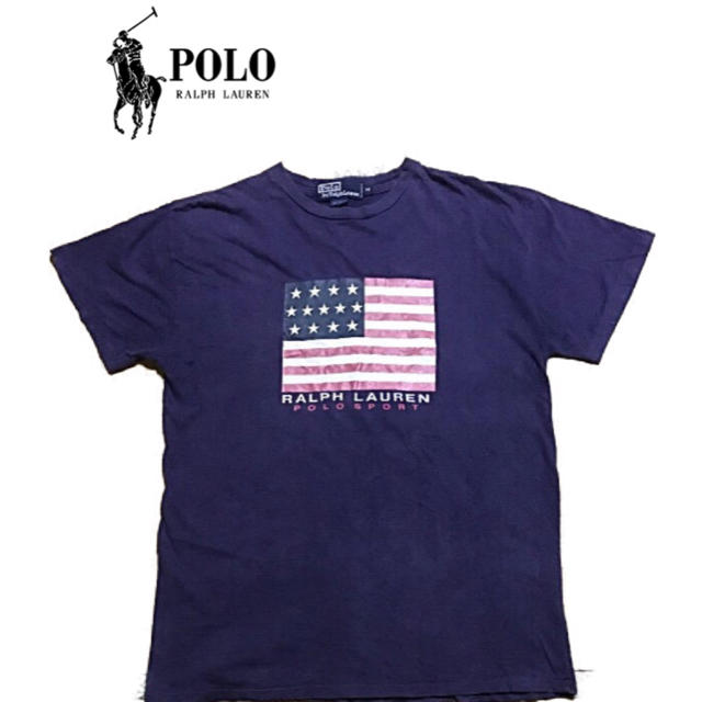 Ralph Lauren(ラルフローレン)のPOLO RALPH LAUREN 希少 星条旗 90s‼️早い者勝ち‼️ メンズのトップス(Tシャツ/カットソー(半袖/袖なし))の商品写真