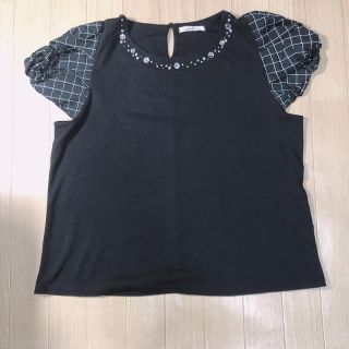 クレット(clette)のビジュートップス 4L(カットソー(半袖/袖なし))