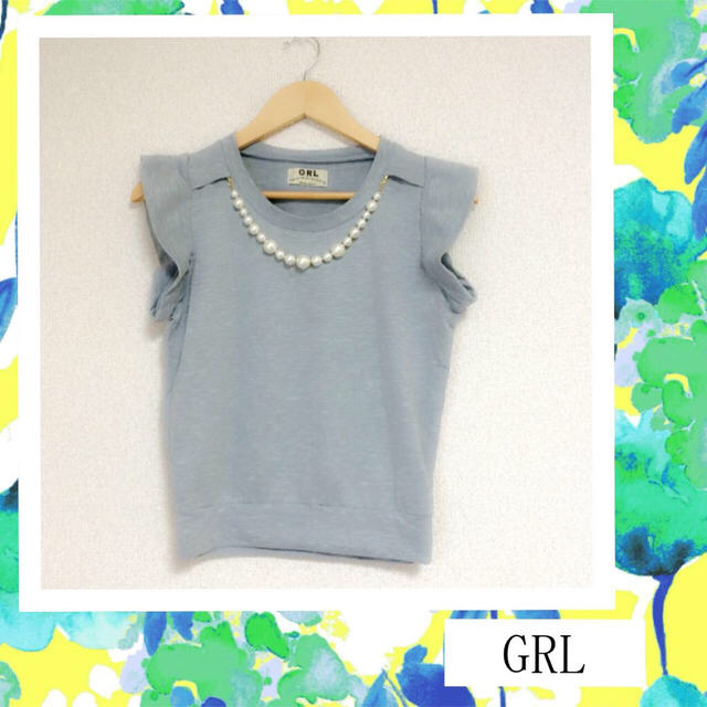 GRL(グレイル)のGRL♡袖フリルトップス レディースのトップス(シャツ/ブラウス(半袖/袖なし))の商品写真