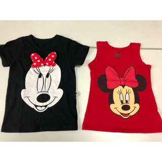 ミニーマウス(ミニーマウス)のミニーマウス 女の子シャツ100サイズ 2枚セット(Tシャツ/カットソー)