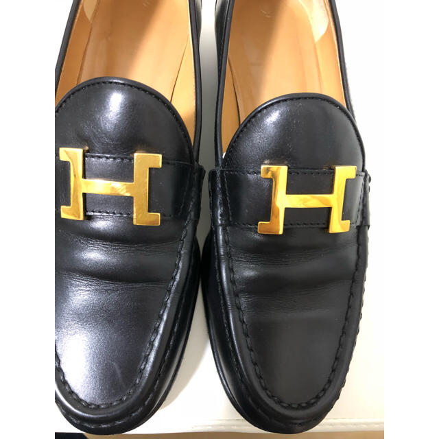極美品】エルメス HERMES コンスタンス ローファー ブラック 金具-