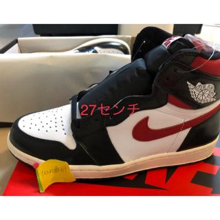 ナイキ(NIKE)のエアジョーダン1  27センチ BLACK/WHITE/SAIL/GYM RED(スニーカー)