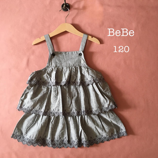 BeBe(ベベ)のBEBE べべ ┄▸◂クラシカル スカラップ刺繍 チュニックワンピース▸◂ キッズ/ベビー/マタニティのキッズ服女の子用(90cm~)(ワンピース)の商品写真