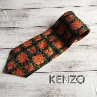 ケンゾー(KENZO)の【KENZO】ネクタイ 総柄 花柄 レトロ シルク100%(ネクタイ)