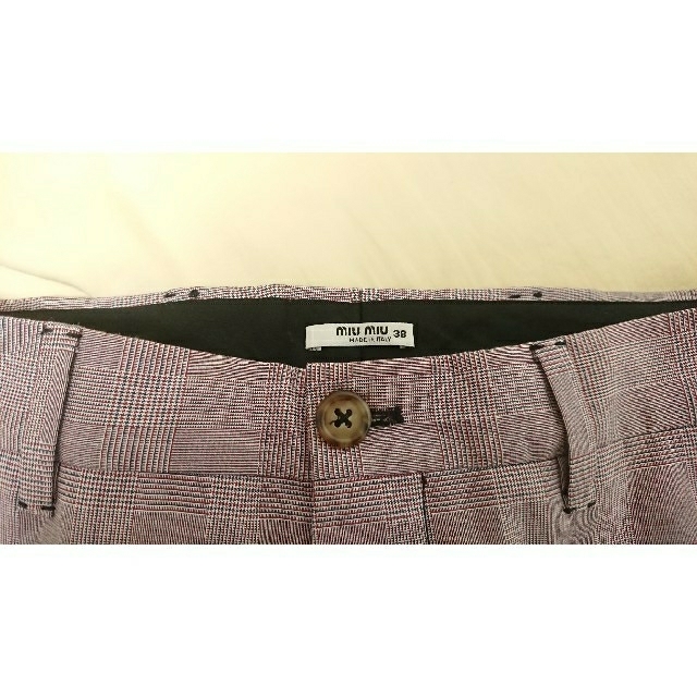 直売販売品 miumiu ミュウミュウ チェックパンツ www.points-of-you.com.mx