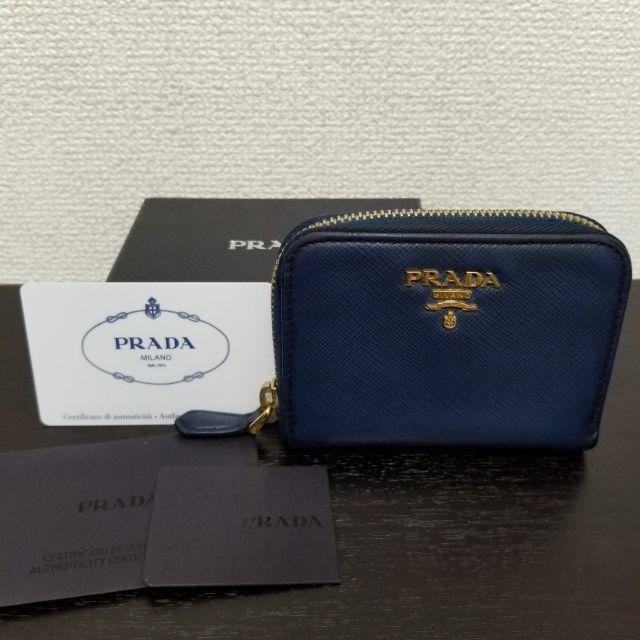 PRADA(プラダ)のプラダ　コインケース　サフィアーノ　ネイビー　17年購入 レディースのファッション小物(コインケース)の商品写真