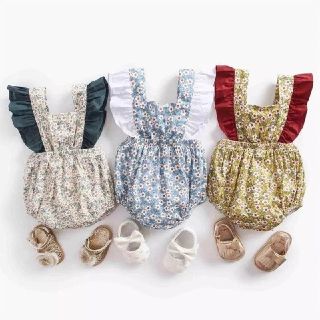 ザラキッズ(ZARA KIDS)の【❣再入荷❣】レトロガーリー FLOWERサロペット(ロンパース)