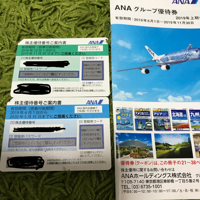 安い買取オンライン ANA 株主優待券2枚