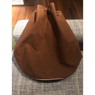 エルメス(Hermes)のHERMES エルメス ポロション ワンショルダー バッグ巾着 ブラウン(ショルダーバッグ)