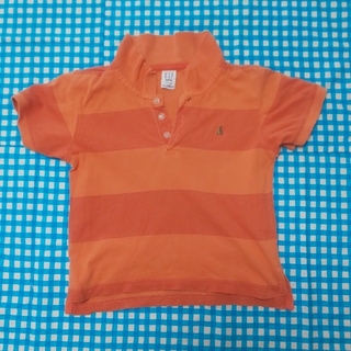 ベビーギャップ(babyGAP)のgap 3才 オレンジ×ボーダー ポロシャツ 95くらい(Tシャツ/カットソー)