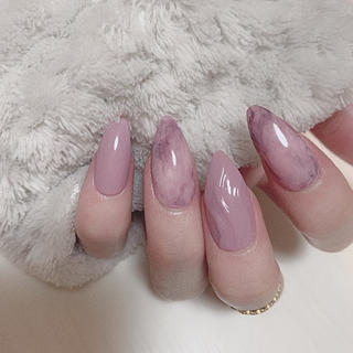 smoky pink marble nail コスメ/美容のネイル(つけ爪/ネイルチップ)の商品写真