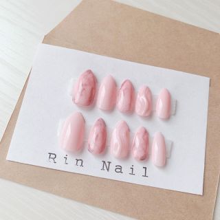 smoky pink marble nail コスメ/美容のネイル(つけ爪/ネイルチップ)の商品写真