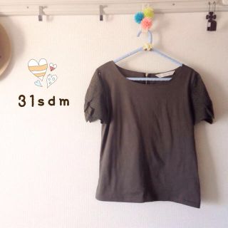 トランテアンソンドゥモード(31 Sons de mode)の31sdm＊レースリボン袖Tシャツ(Tシャツ(半袖/袖なし))