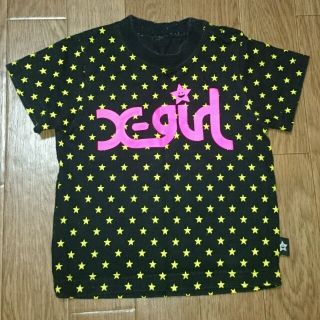 エックスガールステージス(X-girl Stages)の美品エックスガール半袖Tシャツ2T90黒(Tシャツ/カットソー)