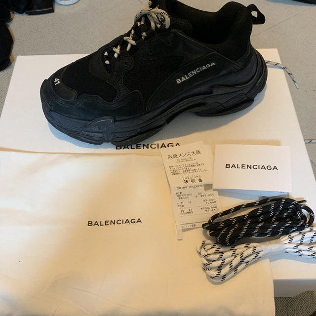 balenciaga triple s 41 ブラック 加工あり