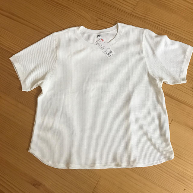 UNIQLO(ユニクロ)のUNIQLO ワッフルクルーネックTシャツ 3XL レディースのトップス(Tシャツ(長袖/七分))の商品写真