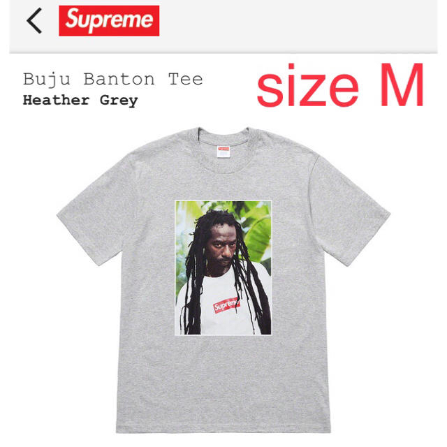 Supreme Buju Banton Tee グレーMサイズ