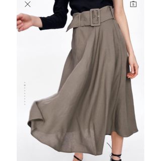 ザラ(ZARA)のZARA ベルト付きスカート(ロングスカート)