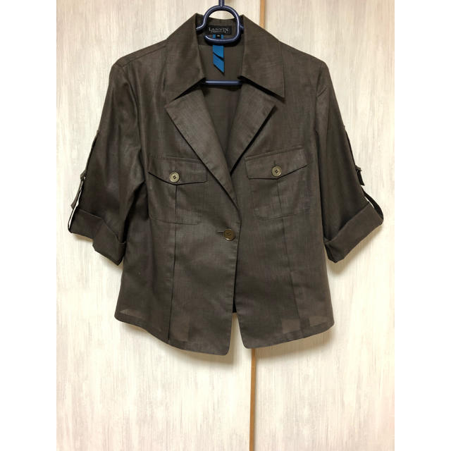 LANVIN(ランバン)のランバン ＊ LANVIN  麻混 ジャケット(38) レディースのジャケット/アウター(テーラードジャケット)の商品写真